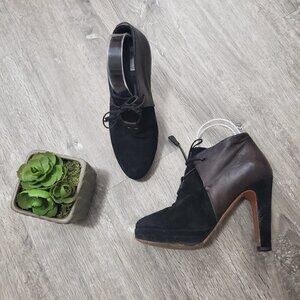 Rag & Bone Lovell Black Suede Booties 37 Lace Up